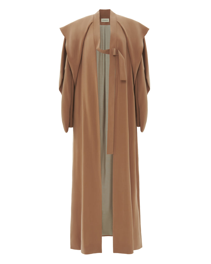 Trench coat with designer sleeves